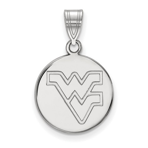 West Virginia University Mountaineers Disc Pendant in Sterling Silver 2.37 gr