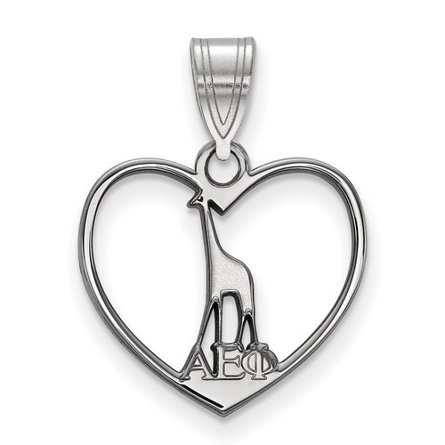 Alpha Epsilon Phi Sorority Heart Pendant in Sterling Silver 0.98 gr