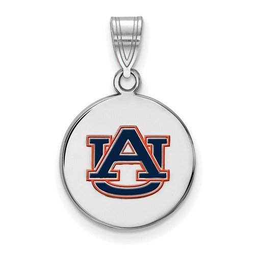 Auburn University Tigers Medium Disc Pendant in Sterling Silver 2.28 gr