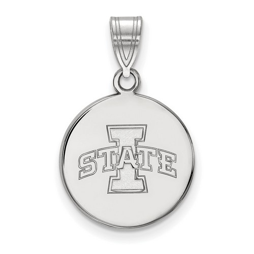 Iowa State University Cyclones Medium Disc Pendant in Sterling Silver 4.01 gr