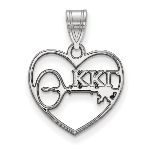 Kappa Kappa Gamma Sorority Heart Pendant in Sterling Silver 1.21 gr