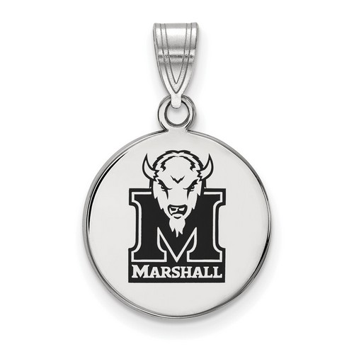 Marshall University Thundering Herd Medium Sterling Silver Disc Pendant 2.23 gr