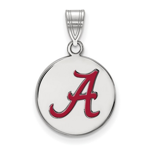 University of Alabama Crimson Tide Medium Sterling Silver Disc Pendant 2.19 gr