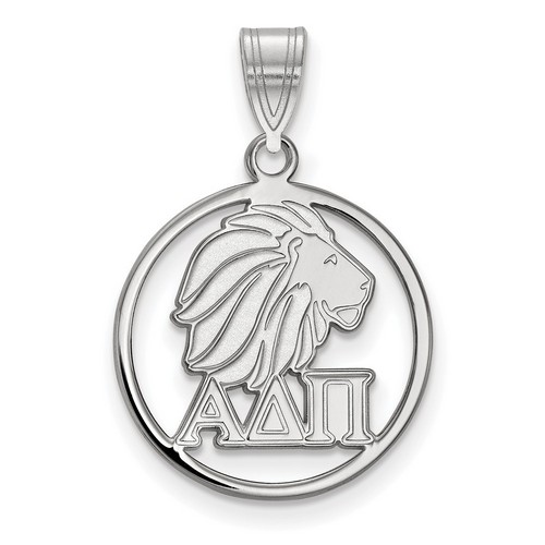 Alpha Delta Pi Sorority Small Circle Pendant in Sterling Silver 1.65 gr