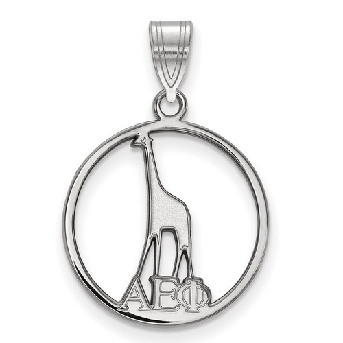 Alpha Epsilon Phi Sorority Small Circle Pendant in Sterling Silver 1.41 gr