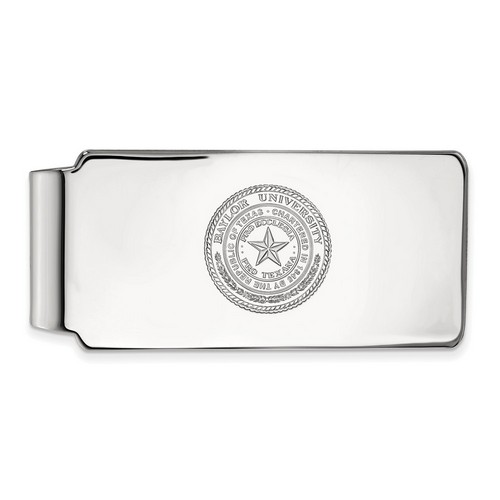 Baylor University Bears Money Clip Crest in Sterling Silver 17.30 gr