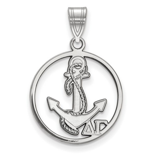 Delta Gamma Sorority Small Circle Pendant in Sterling Silver 1.66 gr