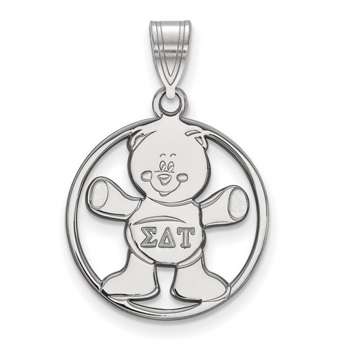 Sigma Delta Tau Sorority Small Circle Pendant in Sterling Silver 1.65 gr