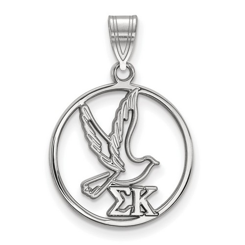 Sigma Kappa Sorority Small Circle Pendant in Sterling Silver 1.65 gr