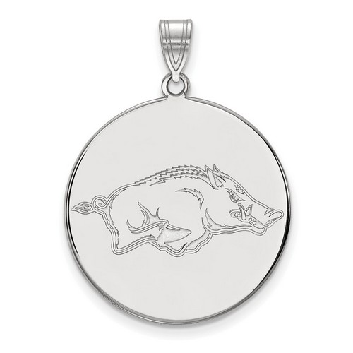 University of Arkansas Razorbacks XL Disc Pendant in Sterling Silver 6.01 gr