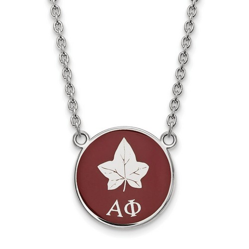Alpha Phi Sorority Small Pendant Necklace in Sterling Silver 6.12 gr
