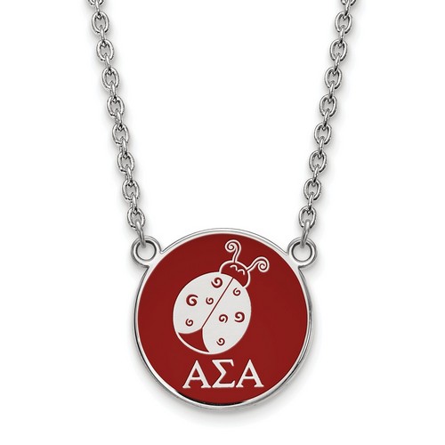 Alpha Sigma Alpha Sorority Small Pendant Necklace in Sterling Silver 6.08 gr