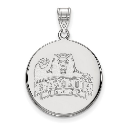 Baylor University Bears Large Disc Pendant in Sterling Silver 4.15 gr