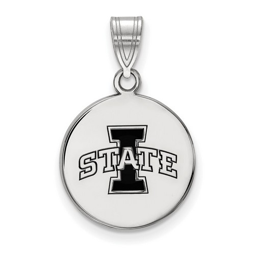 Iowa State University Cyclones Medium Disc Pendant in Sterling Silver 2.32 gr