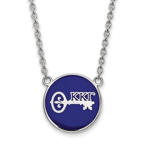 Kappa Kappa Gamma Sorority Small Pendant Necklace in Sterling Silver 5.88 gr