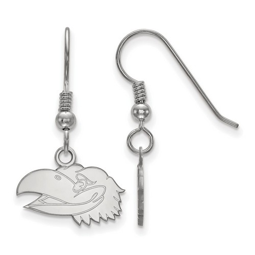 University of Kansas Jayhawks XS Dangle Earrings in Sterling Silver 1.93 gr