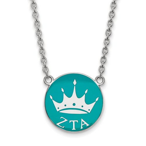 Zeta Tau Alpha Sorority Small Pendant Necklace in Sterling Silver 6.12 gr