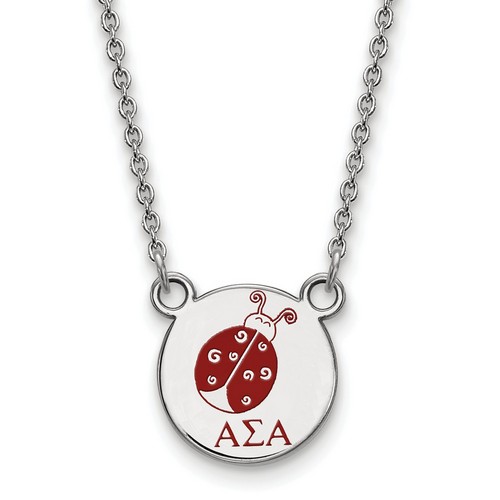 Alpha Sigma Alpha Sorority XS Pendant Necklace in Sterling Silver 3.34 gr