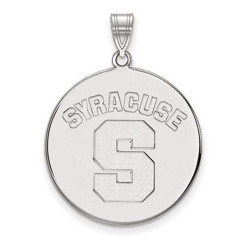 Syracuse University Orange XL Disc Pendant in Sterling Silver 5.60 gr