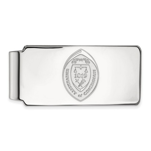 University of Cincinnati Bearcats Money Clip Crest in Sterling Silver 16.91 gr