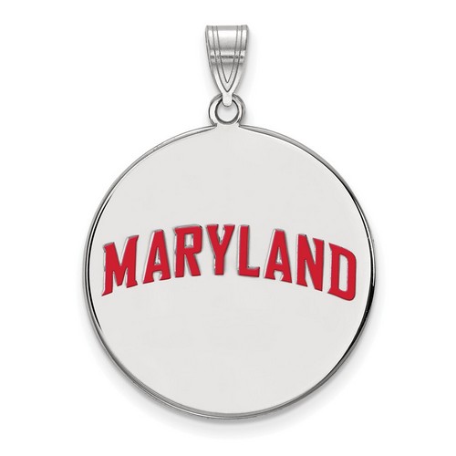 University of Maryland Terrapins XL Disc Pendant in Sterling Silver 5.74 gr
