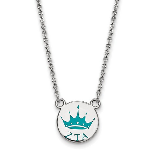 Zeta Tau Alpha Sorority XS Sterling Silver Pendant Necklace 3.34 gr