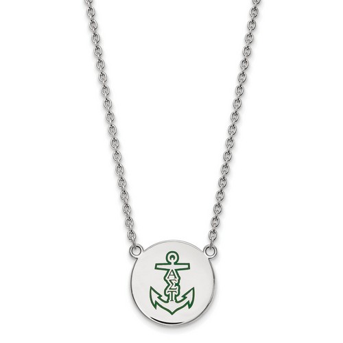 Alpha Sigma Tau Sorority Small Pendant Necklace in Sterling Silver 6.53 gr