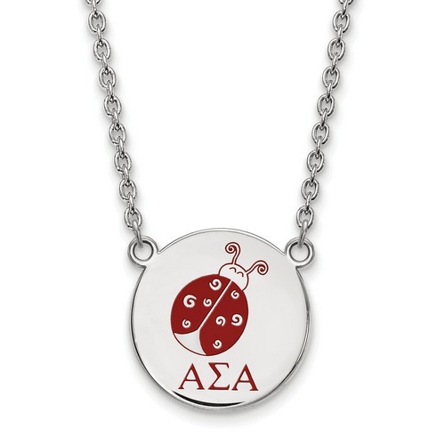 Alpha Sigma Alpha Sorority Small Pendant Necklace in Sterling Silver 6.53 gr