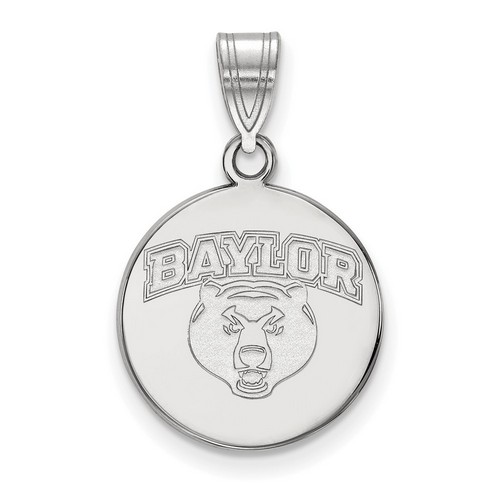 Baylor University Bears Medium Disc Pendant in Sterling Silver 2.24 gr