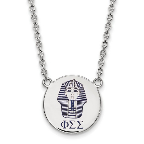 Phi Sigma Sigma Sorority Small Pendant Necklace in Sterling Silver 6.53 gr