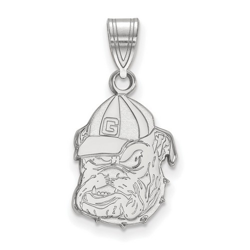 University of Georgia Bulldogs Medium Pendant in Sterling Silver 1.70 gr