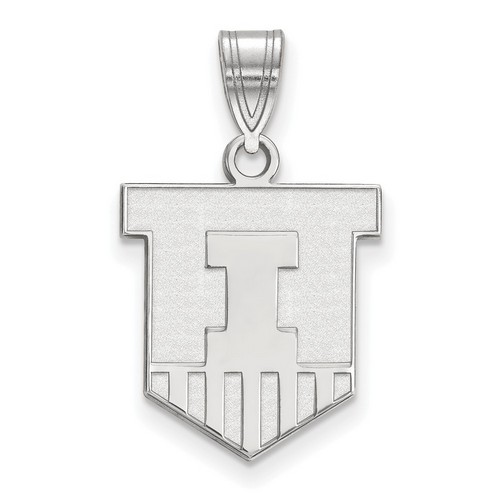 University of Illinois Fighting Illini Medium Pendant in Sterling Silver 1.92 gr