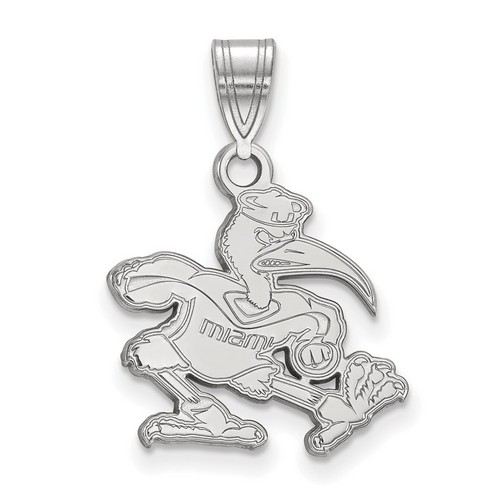 University of Miami Hurricanes Medium Pendant in Sterling Silver 1.94 gr