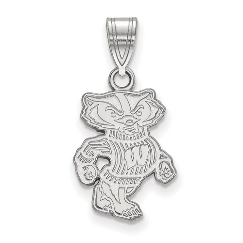 University of Wisconsin Badgers Medium Pendant in Sterling Silver 1.29 gr