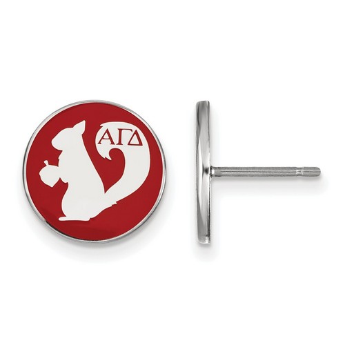 Alpha Gamma Delta Sorority Enameled Post Earrings in Sterling Silver 1.99 gr