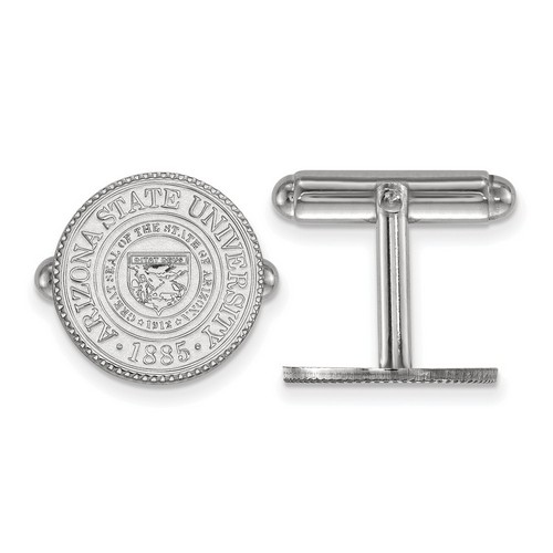 Arizona State University Sun Devils Crest Cuff Link in Sterling Silver 6.62 gr