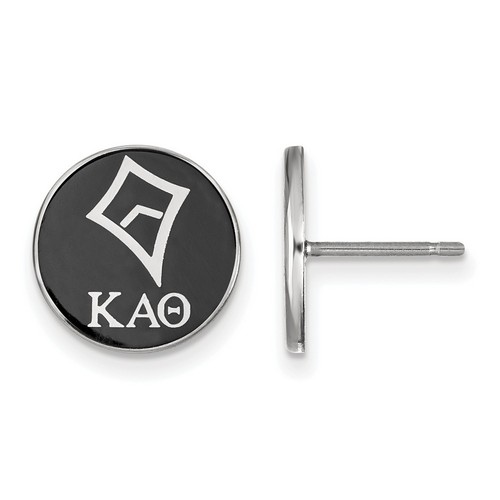 Kappa Alpha Theta Sorority Enameled Post Earrings in Sterling Silver 1.56 gr