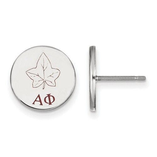 Alpha Phi Sorority Enameled Sterling Silver Post Earrings 2.09 gr