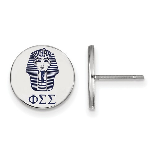 Phi Sigma Sigma Sorority Enameled Sterling Silver Post Earrings 2.09 gr