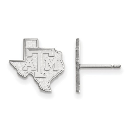 Texas A&M University Aggies Small Post Earrings in Sterling Silver 1.41 gr