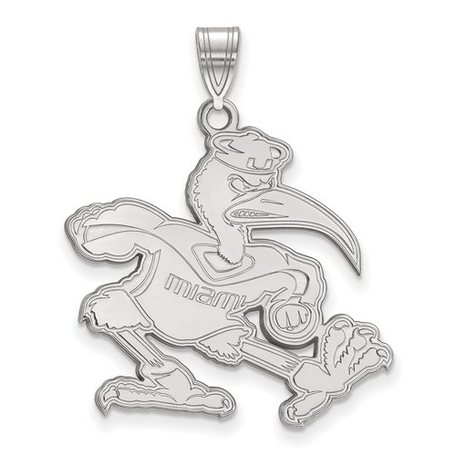 University of Miami Hurricanes XL Pendant in Sterling Silver 4.46 gr