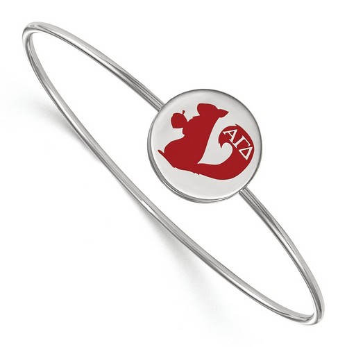 Alpha Gamma Delta Sorority Enameled Slip-On Bangle in Sterling Silver 8.05 gr