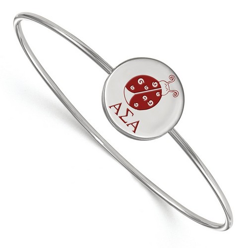 Alpha Sigma Alpha Sorority Enameled Sterling Silver Slip-On Bangle 8.05 gr