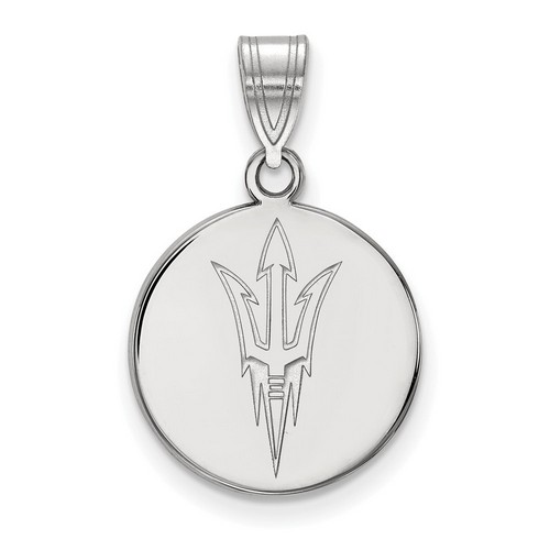 Arizona State University Sun Devils Medium Disc Sterling Silver Pendant 4.14 gr