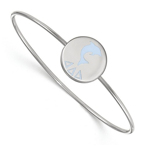 Tri Delta Sorority Enameled Slip-On Bangle in Sterling Silver 8.05 gr