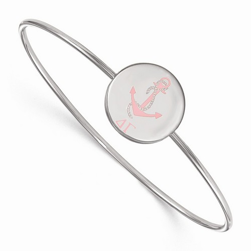 Delta Gamma Sorority Enameled Slip-On Bangle in Sterling Silver 8.05 gr