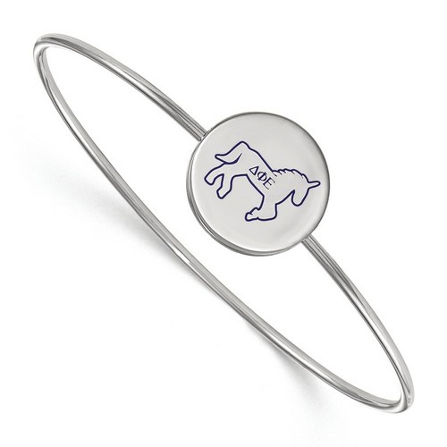 Delta Phi Epsilon Sorority Enameled Sterling Silver Slip-On Bangle 8.05 gr