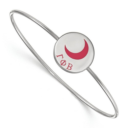 Gamma Phi Beta Sorority Enameled Slip-On Bangle in Sterling Silver 8.05 gr