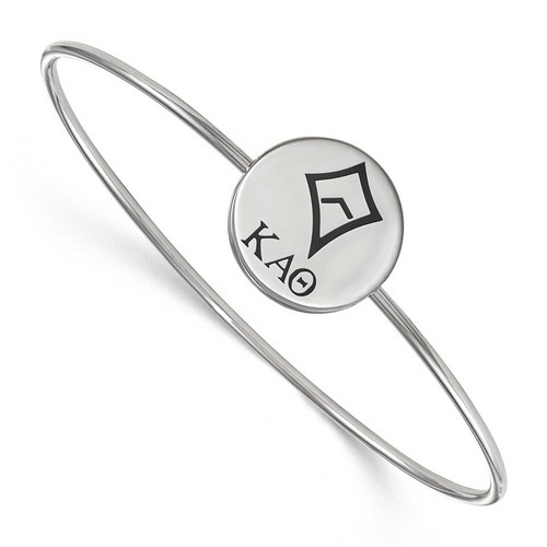 Kappa Alpha Theta Sorority Enameled Slip-On Bangle in Sterling Silver 8.05 gr