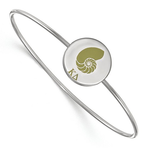 Kappa Delta Sorority Enameled Slip-On Bangle in Sterling Silver 8.05 gr